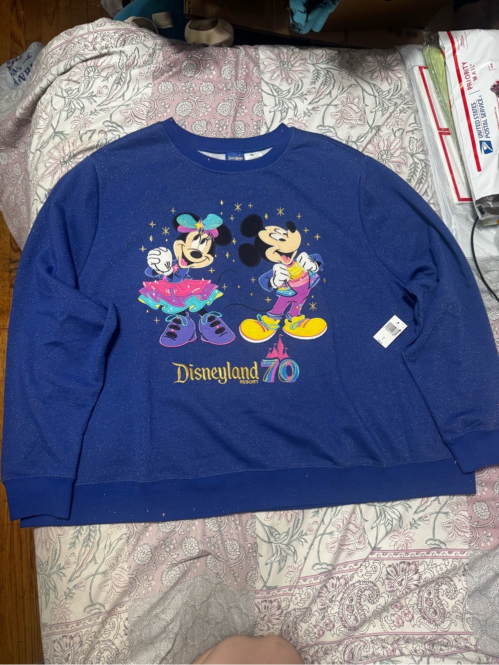 Disneyland Resort 70th Anniv Mickey & Minnie Sparkle Crewneck Sweatshirt/Size 3X
